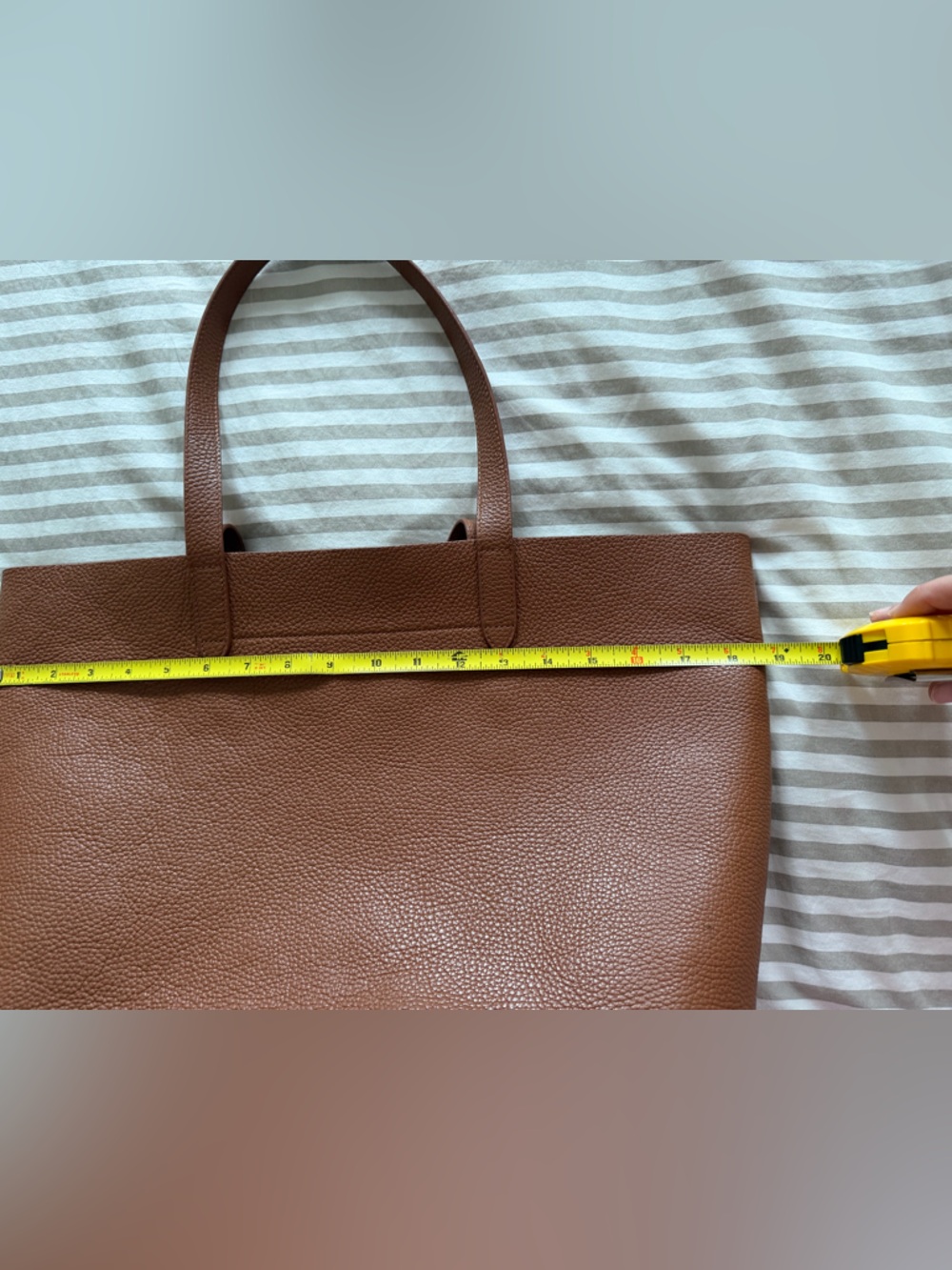 Cuyana Original Leather Easy Tote bag Cognac Carmel Brown - Picture 9 of 11